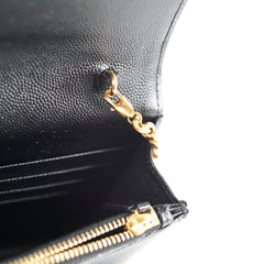 Saint Laurent Cassandre Black Wallet On Chain WOC