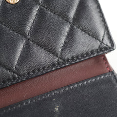 Chanel Tri Fold Black Lambskin Wallet