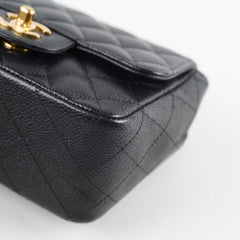 Chanel Caviar Mini Square 24k Gold Black - Series 12