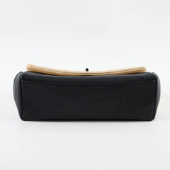 Chanel CC Bicolour Quilted Shoulder Bag Beige/Black