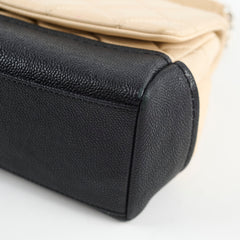 Chanel CC Bicolour Quilted Shoulder Bag Beige/Black