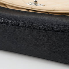 Chanel CC Bicolour Quilted Shoulder Bag Beige/Black