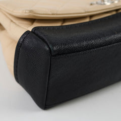 Chanel CC Bicolour Quilted Shoulder Bag Beige/Black