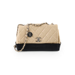 Chanel CC Bicolour Quilted Shoulder Bag Beige/Black