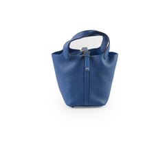 Hermes Picotin 18 Clemence Blue Tie - Stamp W
