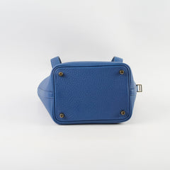 Hermes Picotin 18 Clemence Blue Tie - Stamp W