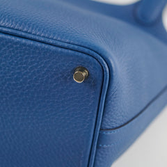 Hermes Picotin 18 Clemence Blue Tie - Stamp W