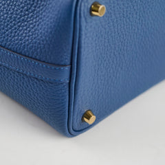 Hermes Picotin 18 Clemence Blue Tie - Stamp W