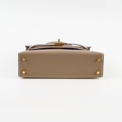 Hermes Mini Kelly Etoupe Epsom GHW K Stamp
