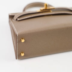 Hermes Mini Kelly Etoupe Epsom GHW K Stamp