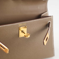 Hermes Mini Kelly Etoupe Epsom GHW K Stamp