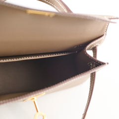Hermes Mini Kelly Etoupe Epsom GHW K Stamp