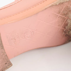 Chanel 21B Turnlock CC Quilted Tab Loafers Pink Lambskin