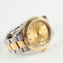 Rolex Oyster Perpetual 41mm Two Toned with Diamonds