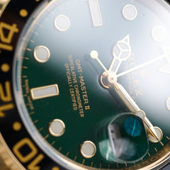 Rolex GMT Master II 40mm 116718LN 18k Yellow Gold Green Dial