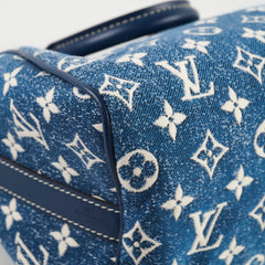 Louis Vuitton Blue Monogram Denim Jacquard Speedy 25 Bandoulière Gold Hardware, 2022