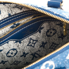 Louis Vuitton Blue Monogram Denim Jacquard Speedy 25 Bandoulière Gold Hardware, 2022