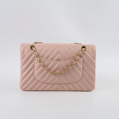 Chanel Chevron-quilted Classic Flap Calfskin Pink