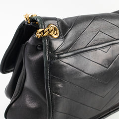 Saint Laurent Niki Medium Chevron Vintage Leather Black