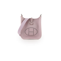 Hermes Mini Evelyne Clemence Mauve Pale W Stamp