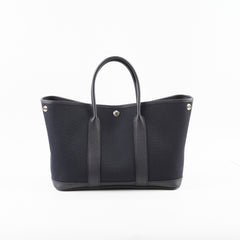 Hermes Garden Party 30 Black Canvas Y Stamp
