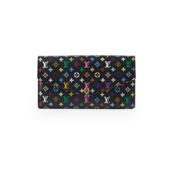 Louis Vuitton & Murakami Monogram Multicolour Sarah Wallet Black