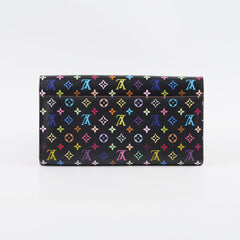 Louis Vuitton & Murakami Monogram Multicolour Sarah Wallet Black