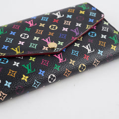 Louis Vuitton & Murakami Monogram Multicolour Sarah Wallet Black
