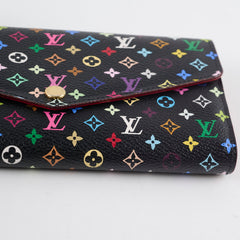 Louis Vuitton & Murakami Monogram Multicolour Sarah Wallet Black