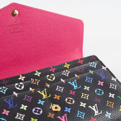 Louis Vuitton & Murakami Monogram Multicolour Sarah Wallet Black