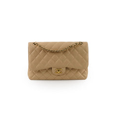 Chanel Double Flap Jumbo Beige Caviar GHW