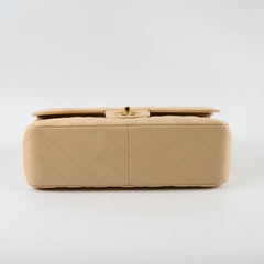 Chanel Double Flap Jumbo Beige Caviar GHW