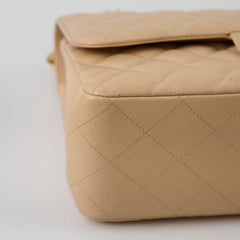Chanel Double Flap Jumbo Beige Caviar GHW