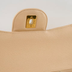 Chanel Double Flap Jumbo Beige Caviar GHW