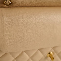 Chanel Double Flap Jumbo Beige Caviar GHW