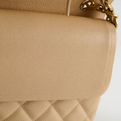 Chanel Double Flap Jumbo Beige Caviar GHW