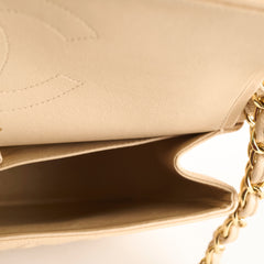 Chanel Double Flap Jumbo Beige Caviar GHW