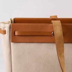 Hermes Toile Tote Canvas 40 Natural/Beige - Square F Stamp