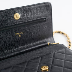 Chanel Classic Wallet on Chain Black Caviar Gold HW (microchip)