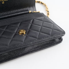 Chanel Classic Wallet on Chain Black Caviar Gold HW (microchip)