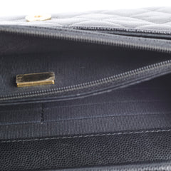 Chanel Black Caviar Crystal CC Wallet on Chain (microchip)