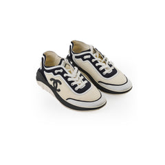 Chanel Cream/Black Sneakers Size 39