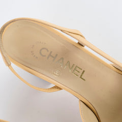 Chanel Slingbacks Beige Size 37.5C