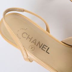Chanel Slingbacks Beige Size 37.5C