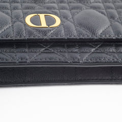 Dior Caro Black Belt Pouch with Chain
