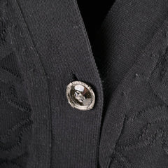 Chanel Black Cotton Cardigan Size 42