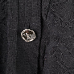 Chanel Black Cotton Cardigan Size 42