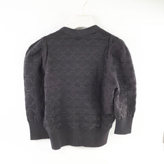 Chanel Black Cotton Cardigan Size 42