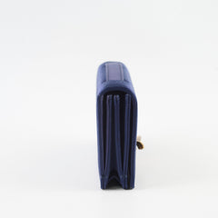Dior Lady Bee Clutch Satin Navy Blue