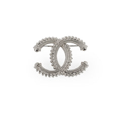 Chanel Silver CC Brooch Costume Jewellery